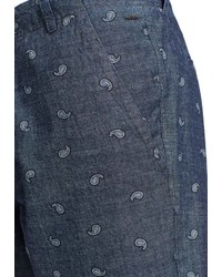 dunkelblaue bedruckte Shorts von khujo