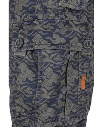 dunkelblaue bedruckte Shorts von NAGANO