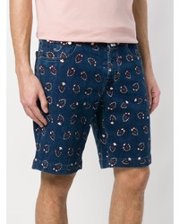 dunkelblaue bedruckte Shorts von Jacob Cohen
