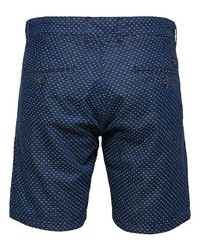 dunkelblaue bedruckte Shorts von Selected Homme