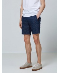 dunkelblaue bedruckte Shorts von Selected Homme