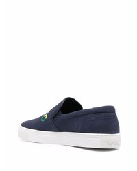 dunkelblaue bedruckte Slip-On Sneakers aus Segeltuch von Kenzo