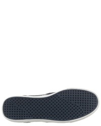dunkelblaue bedruckte Slip-On Sneakers aus Segeltuch von S.OLIVER RED LABEL