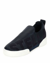 dunkelblaue bedruckte Slip-On Sneakers