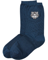 dunkelblaue bedruckte Socken