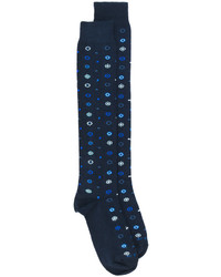 dunkelblaue bedruckte Socken von Etro