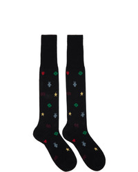 dunkelblaue bedruckte Socken von Gucci