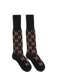 dunkelblaue bedruckte Socken von Gucci