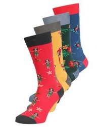 dunkelblaue bedruckte Socken von Jimmy Lion