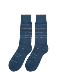 dunkelblaue bedruckte Socken von Paul Smith