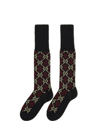 dunkelblaue bedruckte Socken von Gucci