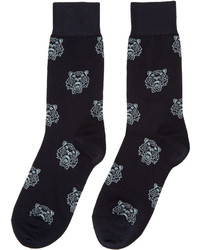 dunkelblaue bedruckte Socken von Kenzo