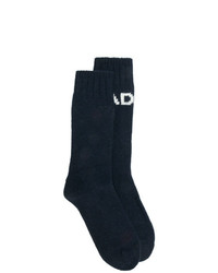 dunkelblaue bedruckte Socken von Ron Dorff