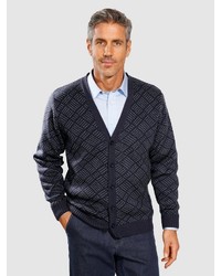 dunkelblaue bedruckte Strickjacke von ROGER KENT