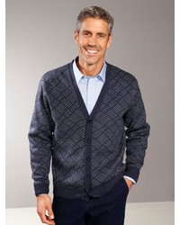 dunkelblaue bedruckte Strickjacke von ROGER KENT