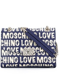 dunkelblaue bedruckte Taschen von Love Moschino