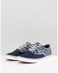 dunkelblaue bedruckte Turnschuhe von Jack and Jones