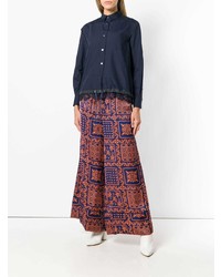 dunkelblaue bedruckte weite Hose von Sacai