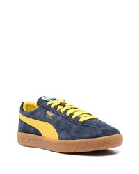 dunkelblaue bedruckte Wildleder niedrige Sneakers von Puma