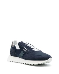 dunkelblaue bedruckte Wildleder niedrige Sneakers von Ghoud