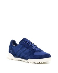 dunkelblaue bedruckte Wildleder niedrige Sneakers von Y-3