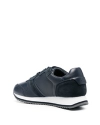 dunkelblaue bedruckte Wildleder niedrige Sneakers von Calvin Klein