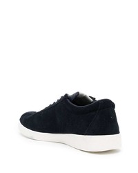 dunkelblaue bedruckte Wildleder niedrige Sneakers von Armani Exchange