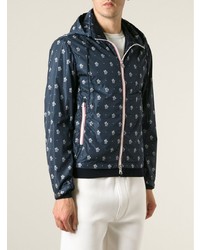 dunkelblaue bedruckte Windjacke von Moncler