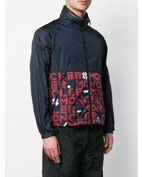 dunkelblaue bedruckte Windjacke von Moncler