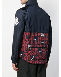 dunkelblaue bedruckte Windjacke von Moncler