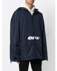 dunkelblaue bedruckte Windjacke von Off-White