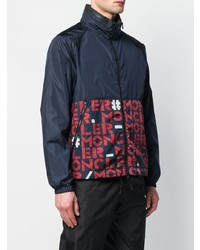 dunkelblaue bedruckte Windjacke von Moncler