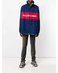 dunkelblaue bedruckte Windjacke von Balenciaga