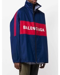 dunkelblaue bedruckte Windjacke von Balenciaga