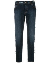 dunkelblaue beschlagene Jeans von Dolce & Gabbana