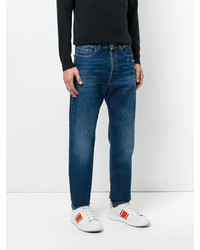 dunkelblaue beschlagene Jeans von Saint Laurent