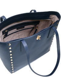 dunkelblaue beschlagene Shopper Tasche aus Leder von MICHAEL Michael Kors