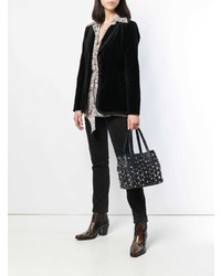 dunkelblaue beschlagene Shopper Tasche aus Leder von Jimmy Choo