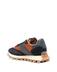 dunkelblaue beschlagene Wildleder niedrige Sneakers von Tod's