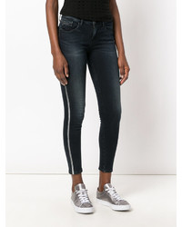 dunkelblaue bestickte enge Jeans aus Baumwolle von CK Calvin Klein
