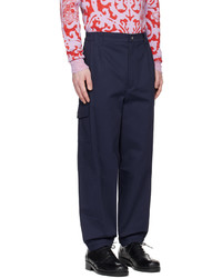 dunkelblaue bestickte Cargohose von Vivienne Westwood