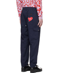 dunkelblaue bestickte Cargohose von Vivienne Westwood