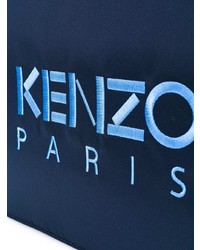 dunkelblaue bestickte Clutch Handtasche von Kenzo