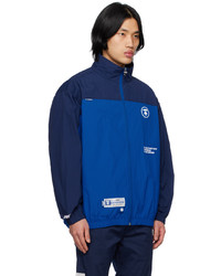 dunkelblaue bestickte Daunenjacke von AAPE BY A BATHING APE