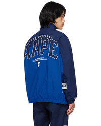 dunkelblaue bestickte Daunenjacke von AAPE BY A BATHING APE