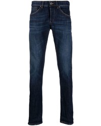 dunkelblaue bestickte enge Jeans von Dondup