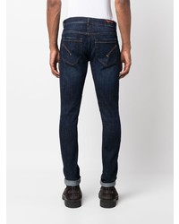 dunkelblaue bestickte enge Jeans von Dondup