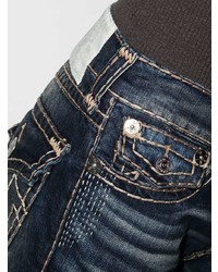 dunkelblaue bestickte enge Jeans von True Religion