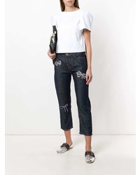 dunkelblaue bestickte Jeans von Weekend Max Mara