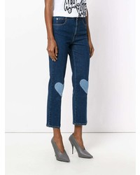 dunkelblaue bestickte Jeans von Stella McCartney
